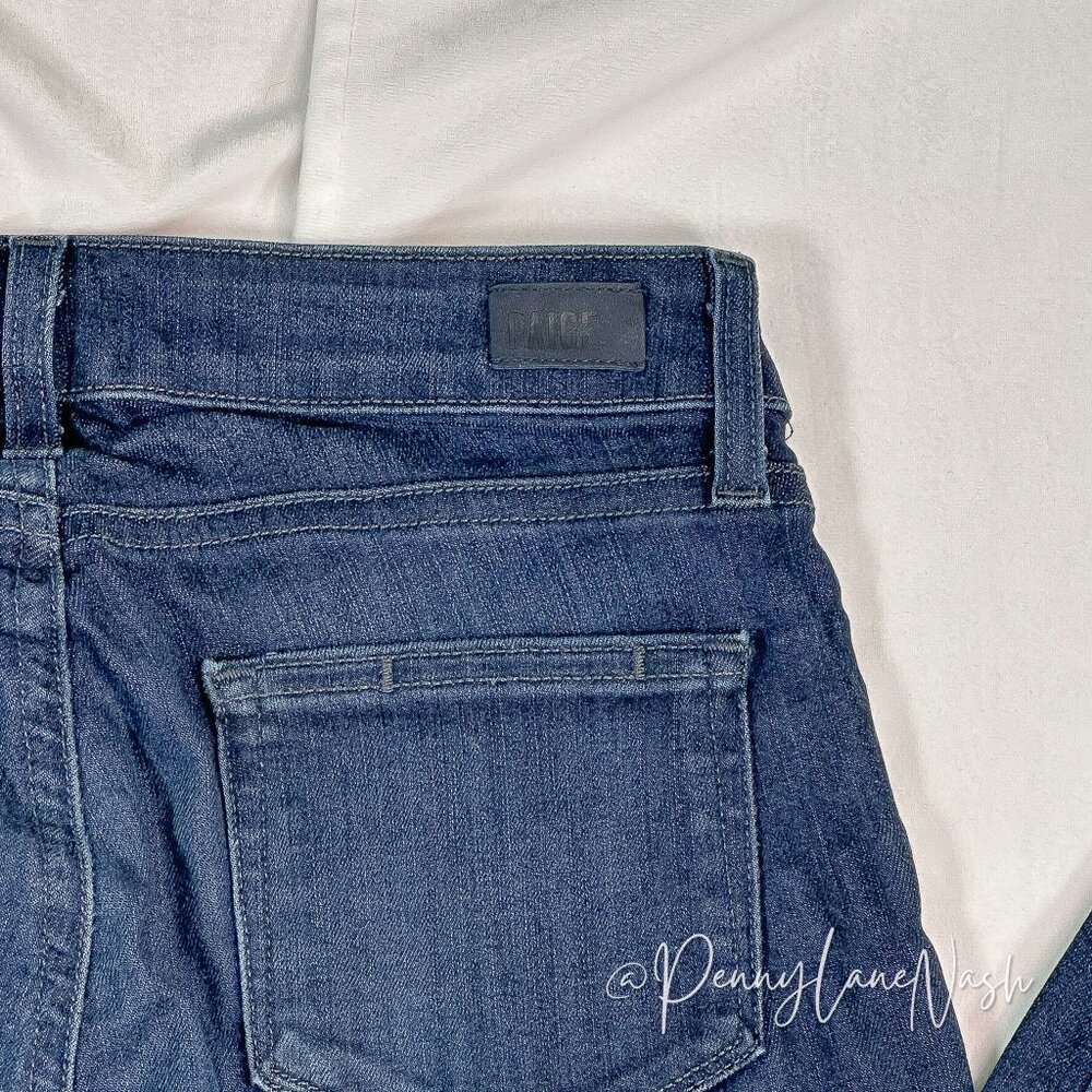 Paige Verdugo Skinny Ankle Cropped Jeans Size 26 Blue Dark Wash - Picture 12 of 12